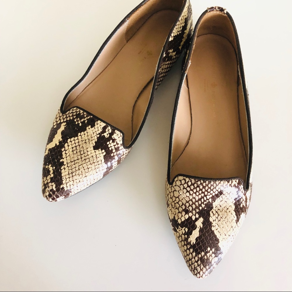Mercanti Fiorentini leather flats snakeskin